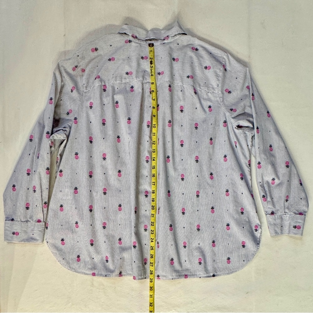 NWOT Foxcroft Simone Pineapple Button-Down Shirt (22W) - Picture 12 of 16